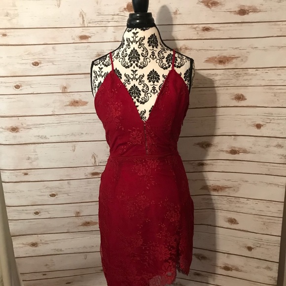 NBD Dresses & Skirts - NWT NBD red asymmetrical hem dress